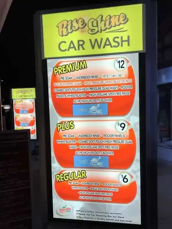 Pennsylvania car wash lighted sign